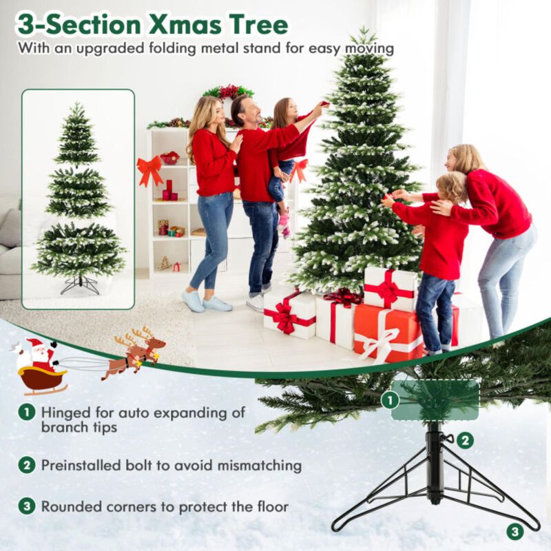 Hivvago 6/7 Feet Hinged Christmas Tree with 350/500 LED Lights Remote Control