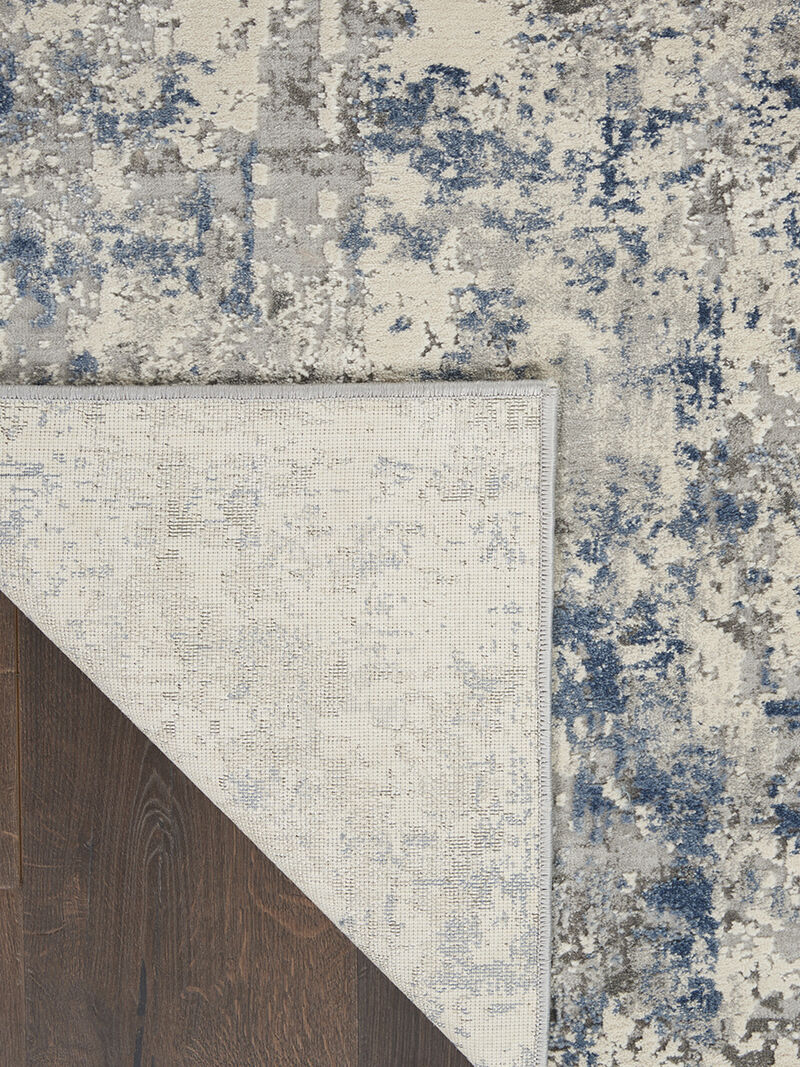 Rustic Textures RUS07 Ivory/Gray/Blue 6' x 9' Rug