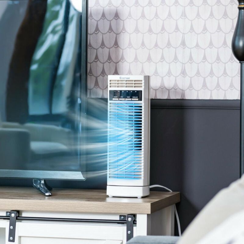 Hivvago 14 Inch  Mini Oscillating Tower Fan Electric Desk Fan with 3 Speed and Timer