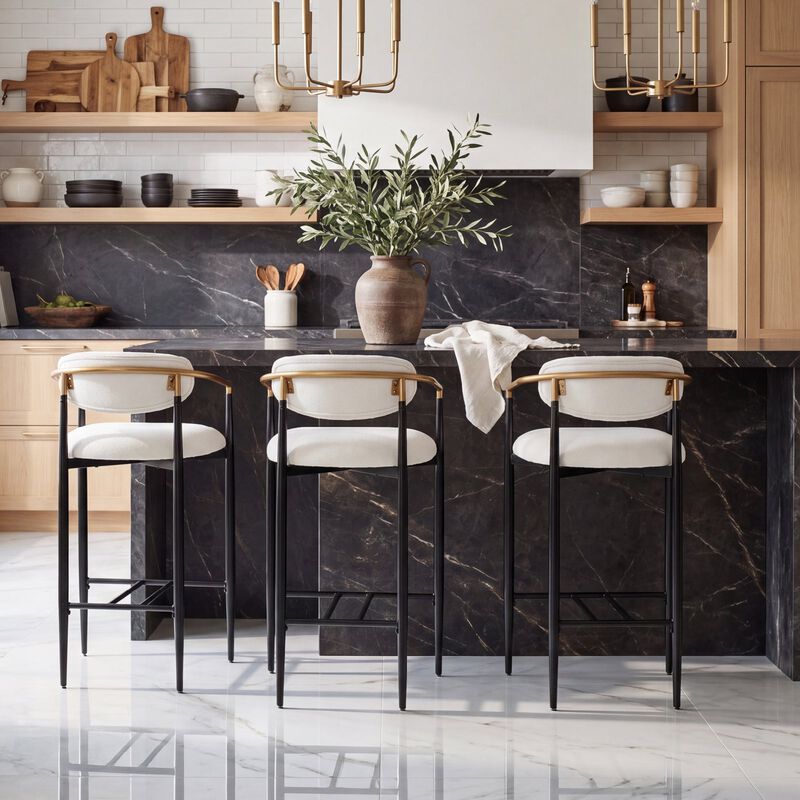 COLAMY MATRIX 29.5'' Upholstered Bar Height Bar Stools with Arms image number 6