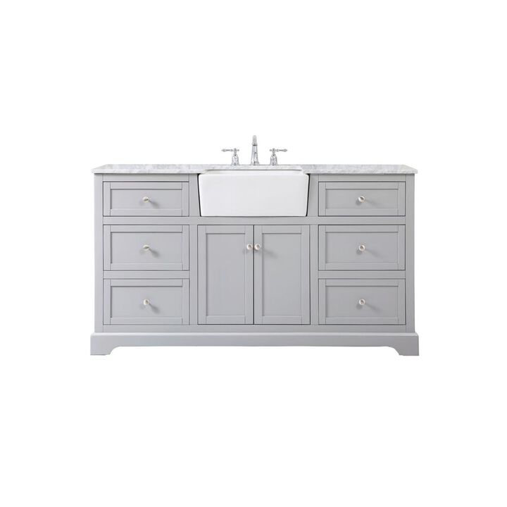 Elegant Kitchen and Bath 60 inch Single bathroom vanity in grey