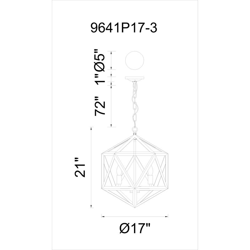 Amazon 3 Light Up Pendant With Black Finish