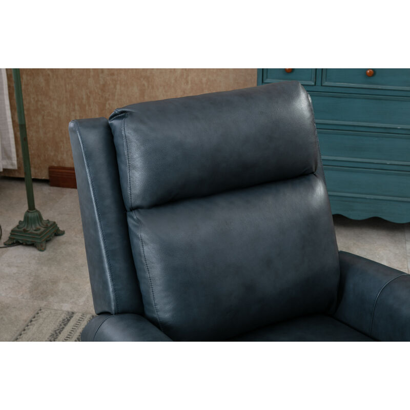 33.5inch Wide Genuine Leather Manual Ergonomic Recliner(Leather material)