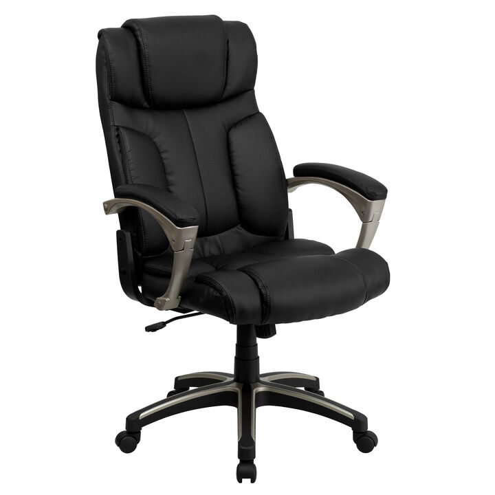 Hansel High Back Folding LeatherSoft Executive Swivel Office Chair with Arms