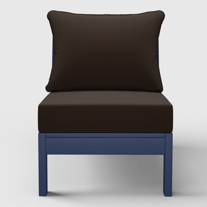 Outdoor HDPE Deep Seating Modular Armless Patio Chair