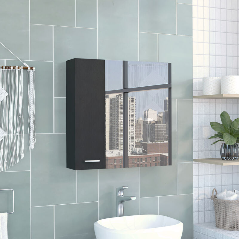 DEPOT E-SHOP Harbor Medicine Double Door Cabinet,Four Interior Shelves, Light Gray