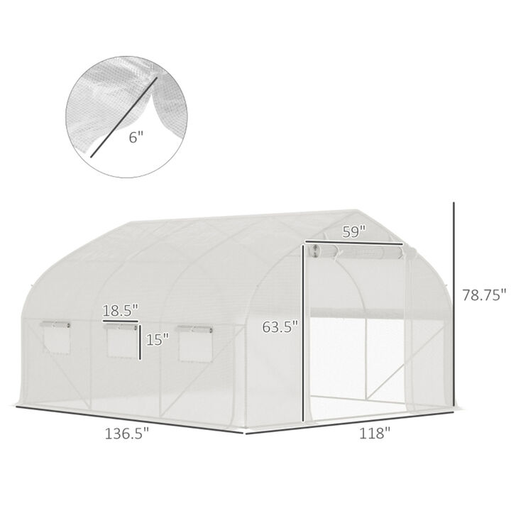 Compact Walk-in Greenhouse for Gardening Storage and Weather Protection