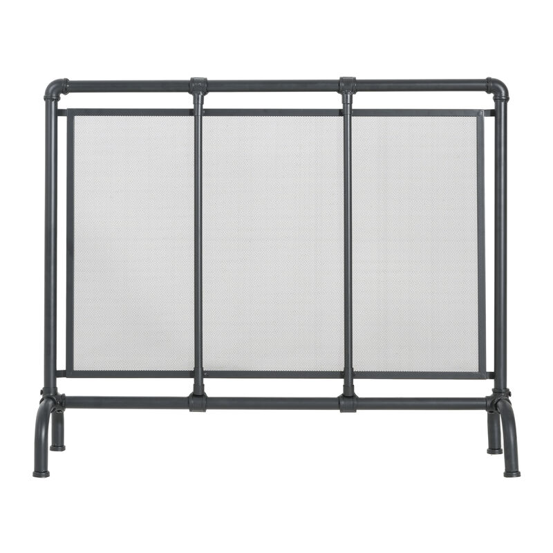 Christopher Knight Home Harva Mid-Century Modern Iron Single Panel Fireplace Screen image number 0