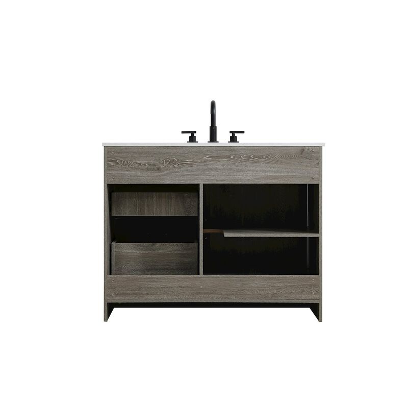 Elegant Kitchen and Bath Austin 42 Inch Single Bathroom Vanity In Rustic Grey