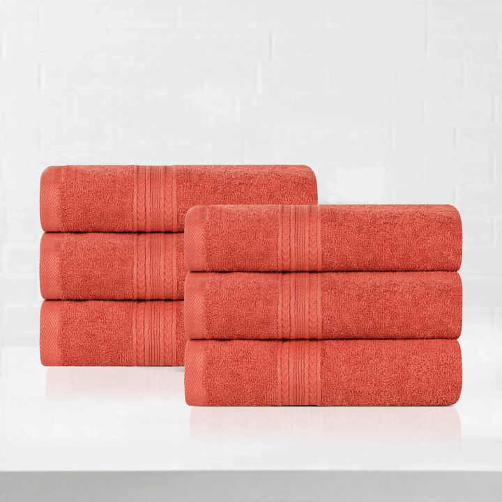 6-Piece Cotton Hand Towel Set for Bathroom and Guest Use