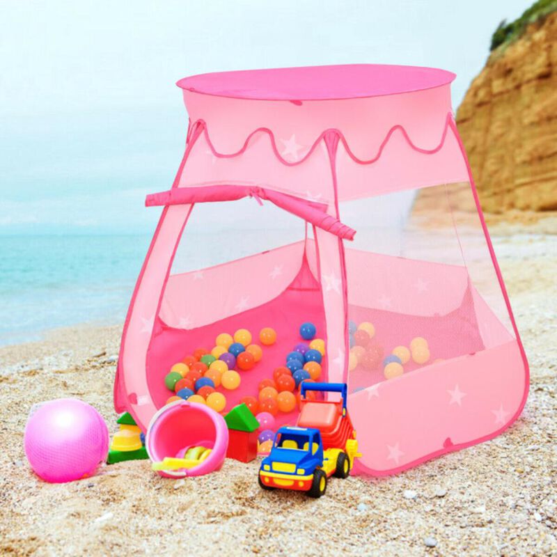 Hivvago Pink Portable Kid Play House Play Tent with 100 Balls image number 3