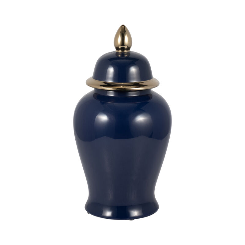 Cer, 18" Temple Jar, Navy/gold image number 0