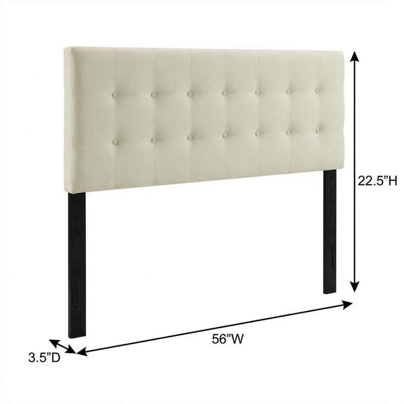 Upholstered Fabric Full Headboard in Neutral Tone with Durable Construction image number 1