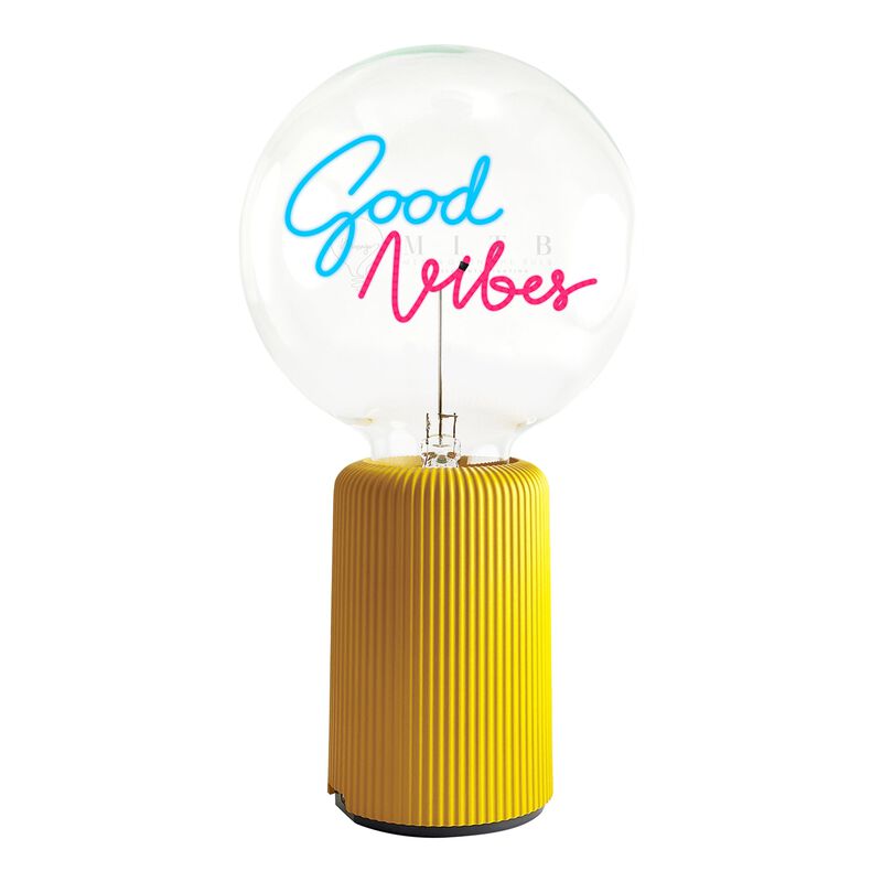 Bulb GOOD VIBES Blue/ Red with Base Table Lamp PORTABLE Pop image number 0