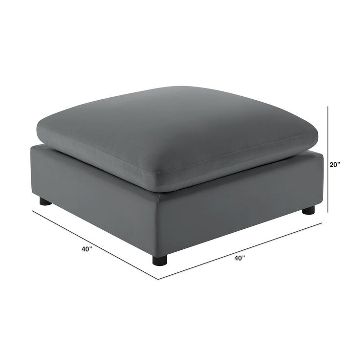 Casella Charcoal Fabric Ottoman