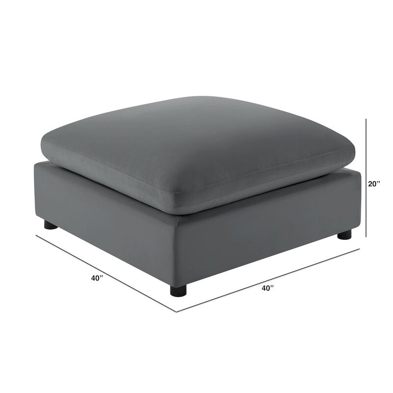 Casella Charcoal Fabric Ottoman