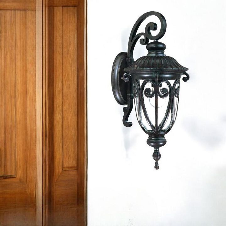 Hivvago Naples 1-Light Marbelized Mahogany Wall Light
