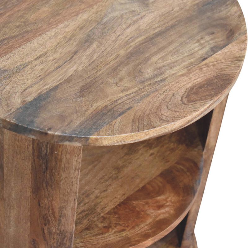 Artisan Furniture Solid Wood Ventura Open Round Side Table, Brown image number 5