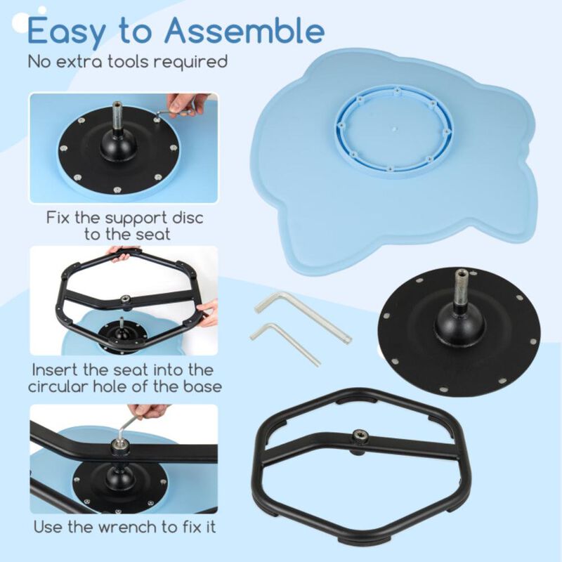 Hivvago Kids Sensory Swivel Chair Elephant 360° Spinning Chair with Non-Slip Metal Base