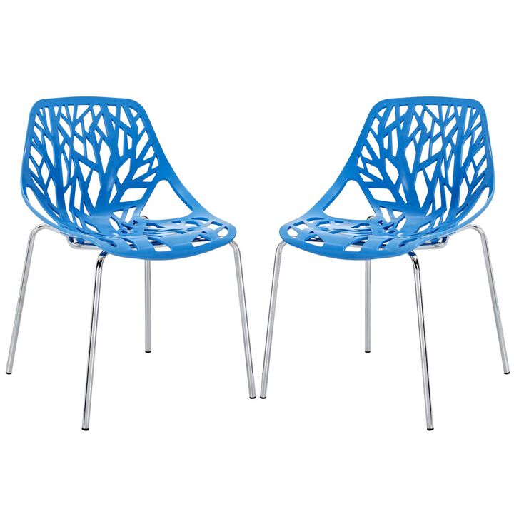 Stencil Dining Side Chair Plastic Set of 2