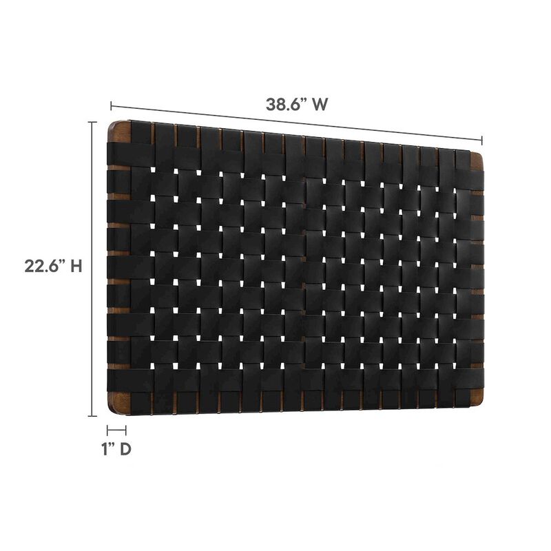 Sparta Weave Wall-Mount Vegan Leather Twin Headboard image number 3