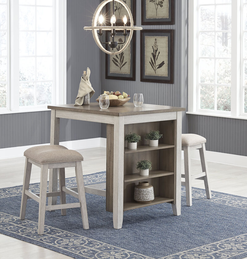 Skempton Counter Height Table and Bar Stools, Set of 3 image number 1