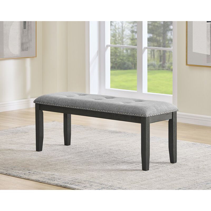 Best Quality Furniture 6Pc Fuax Marble Top Dining Set With 4 Gray Side Chairs And A Matching Bench