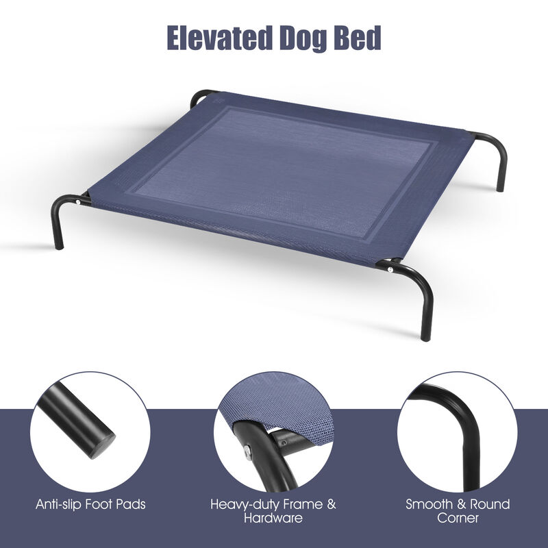 Large Indoor Outdoor Camping Steel Frame Elevated Pet Cot Mat