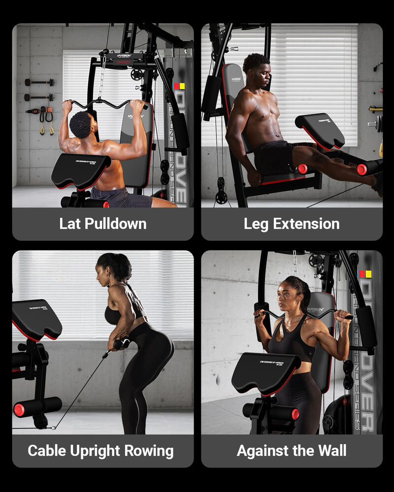 HARISON Multifunction Home Gym System, Full Body Workout Machine with Pulley, Bench & Leg Extension (HR-G11511) image number 5