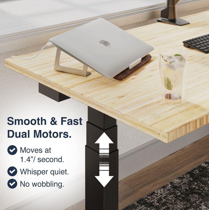 Desky Dual Bamboo Sit Stand Desk image number 2