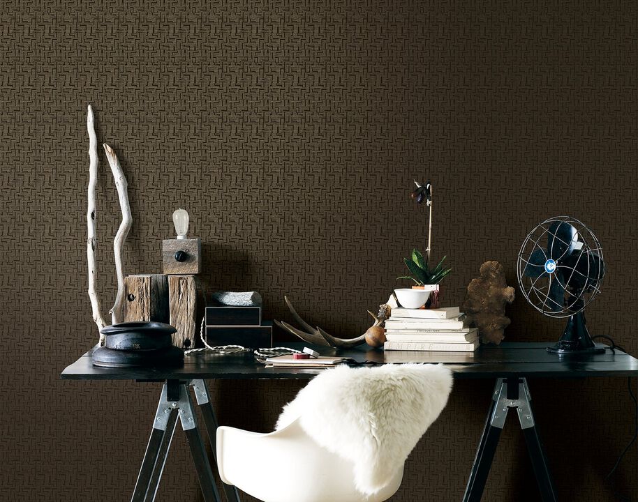 Boutique Geometric Bronze Brown Wallpaper L-BD2007