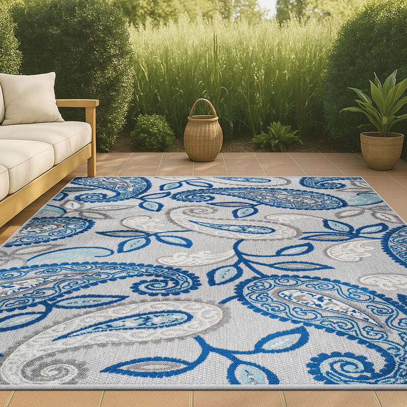 Julien Paisley High-Low Indoor/Outdoor Area Rug