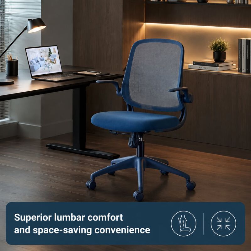 GOODSILO Ergonomic 350LBS Office Chair with Mesh Back, Molded Foam, Flip Armrests, Tilt and Height Adjustment for Home Office Use image number 4