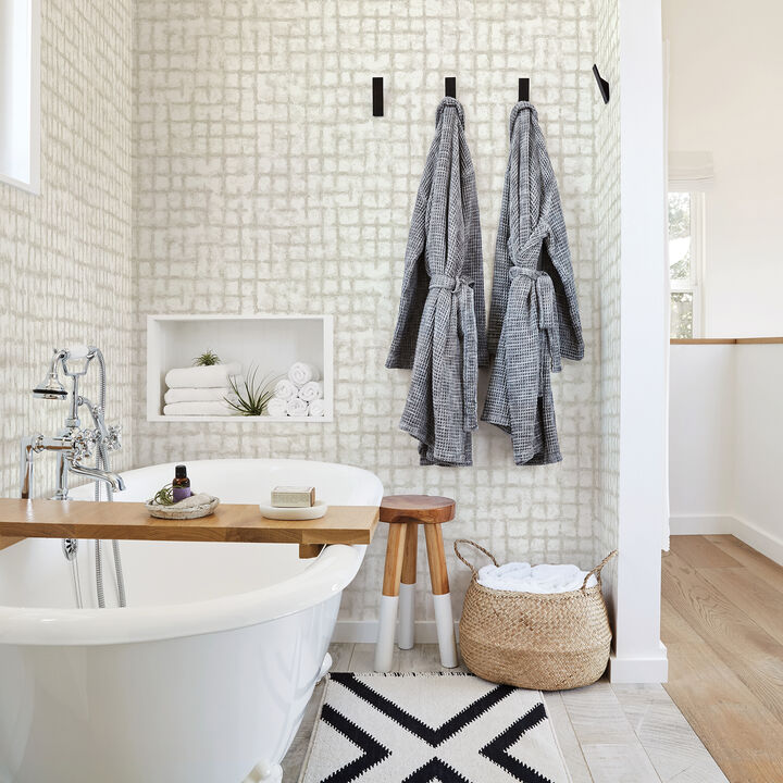 Shea Gold Distressed Geometric Wallpaper