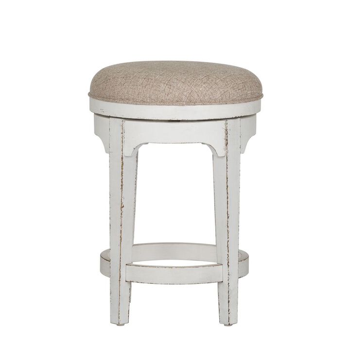 Liberty Furniture Magnolia Manor Console Swivel Stool in Antique White