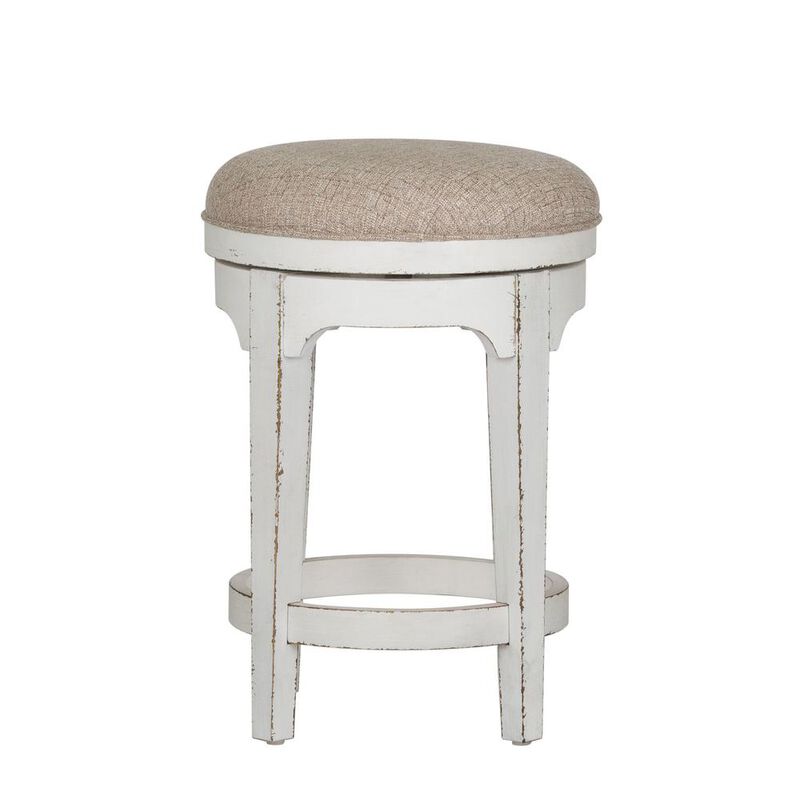 Liberty Furniture Magnolia Manor Console Swivel Stool in Antique White image number 1
