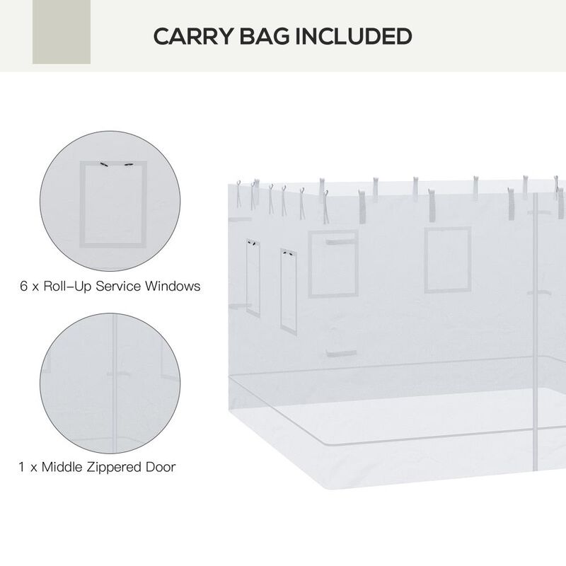 Hivvago Pop Up Canopy Screen Walls Set of 4 with Zipper Door image number 4