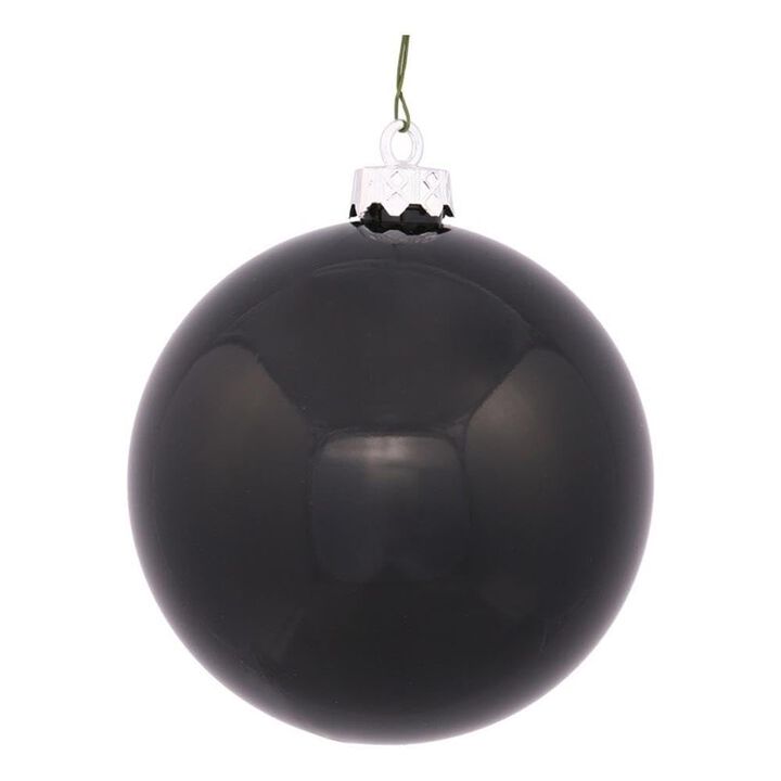 Vickerman 2.4" Plastic Ball Ornaments in Shiny Black (Set of 24)