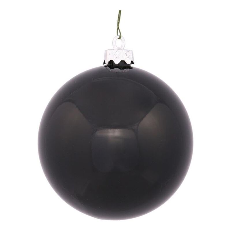 Vickerman 2.4" Plastic Ball Ornaments in Shiny Black (Set of 24) image number 0