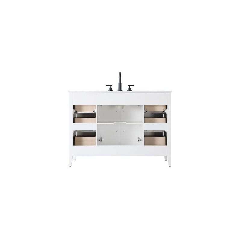 Elegant Kitchen and Bath 48 Inch Single Bathroom Vanity In White