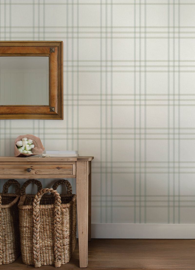 Fletcher Aqua Plaid Wallpaper (Double Roll) image number 4