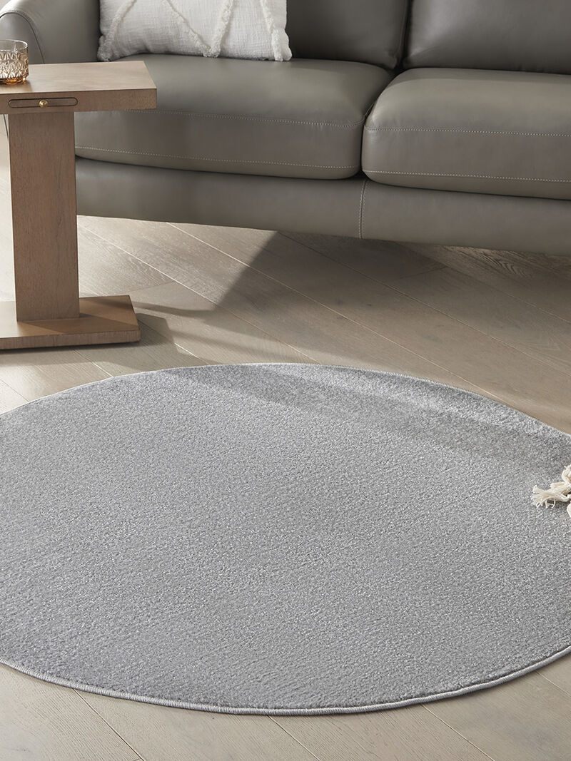 Nourison Essentials NRE01 Silver/Gray 4' x Round Rug image number 7