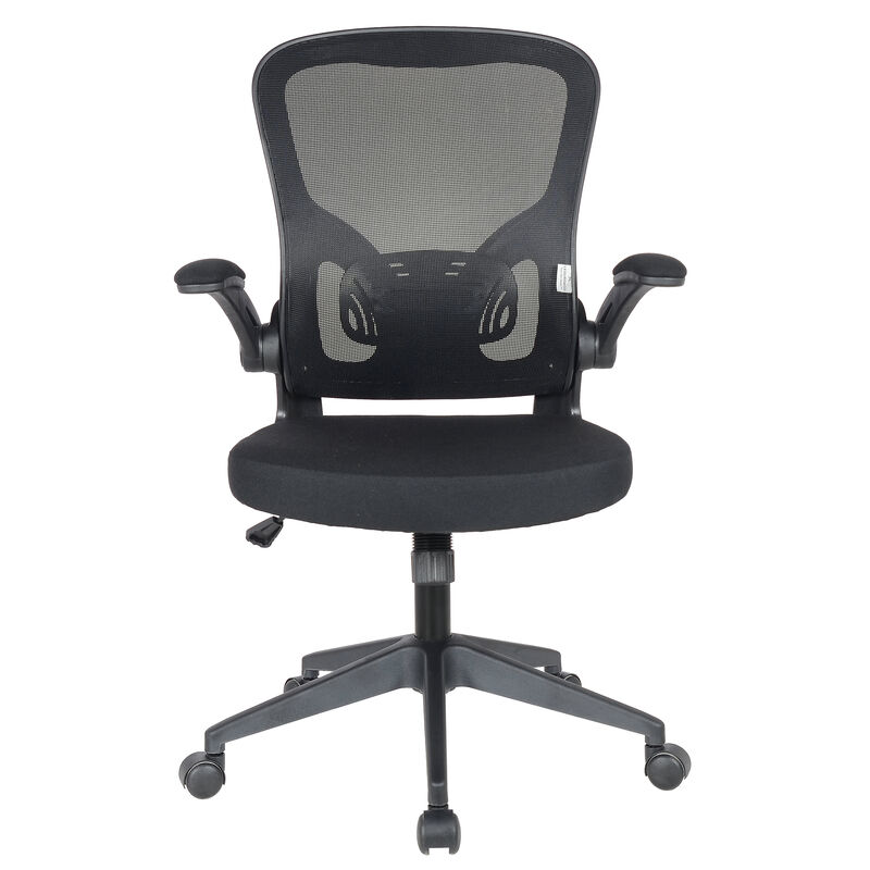 LeisureMod Mesh Office Swivel Desk Chair Modern Ergonomic Adjustable Height with Flip-Up Armrest and Breathable Back Newton Series