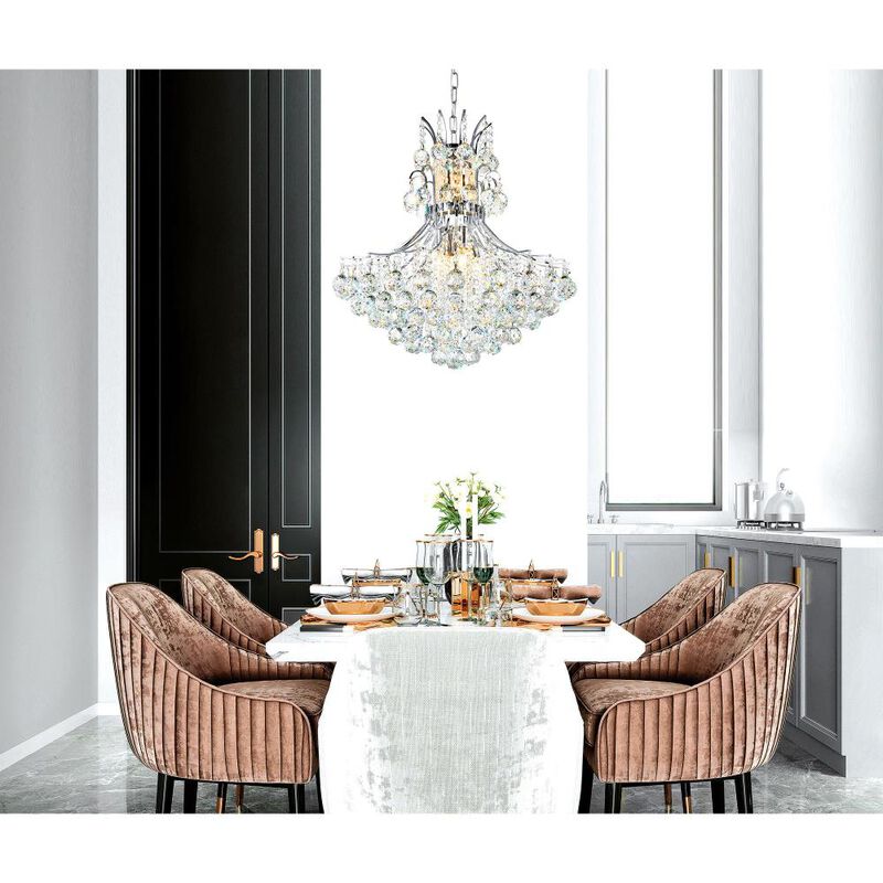 Princess 10 Light Down Chandelier With Chrome Finish