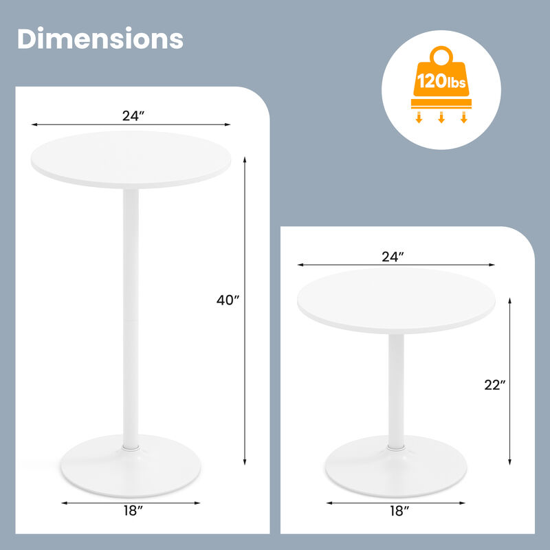 Round Bar Height Bistro Table – Tall Coffee & Cocktail Table for Kitchen or Home Bar