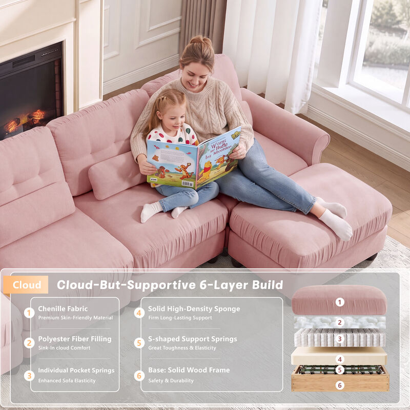 Jokceg Chenille U‑Shape Modular Sectional Sofa image number 2