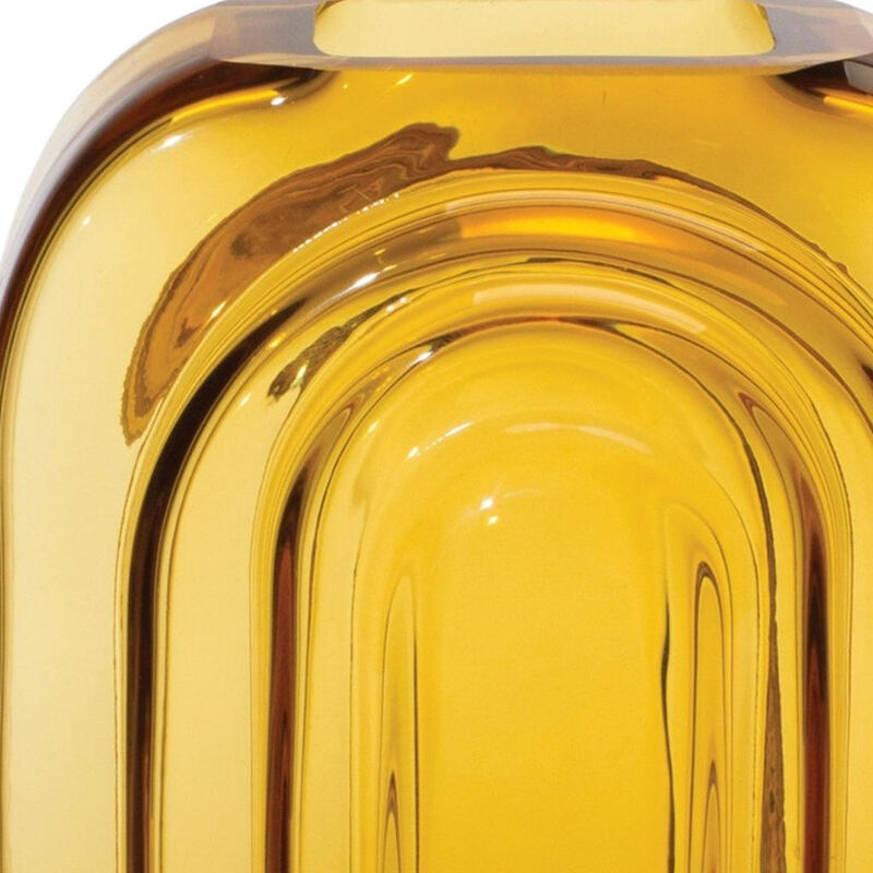 HomeRoots 10" Amber Glass Table Vase image number 2