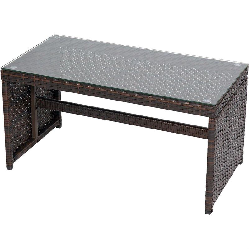 Hivvago Brown Resin Wicker 4-Piece Modern Patio Furniture Set with Beige Cushions