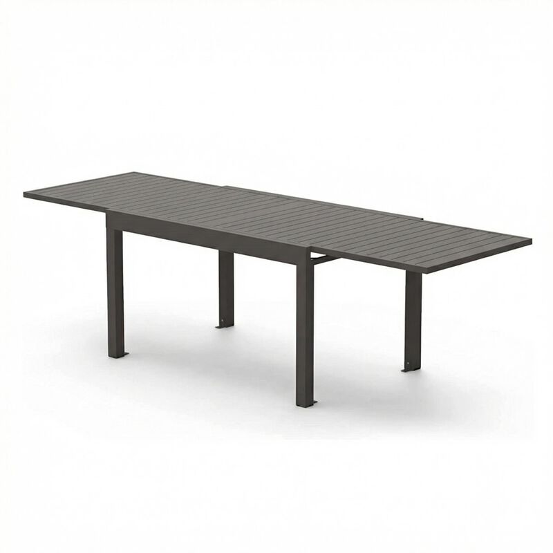CLIHOME Outdoor Patio Large Expandable 53"- 106" Dining Table, Adjustable Metal Aluminum 6-8 Person Rectangular Table image number 0