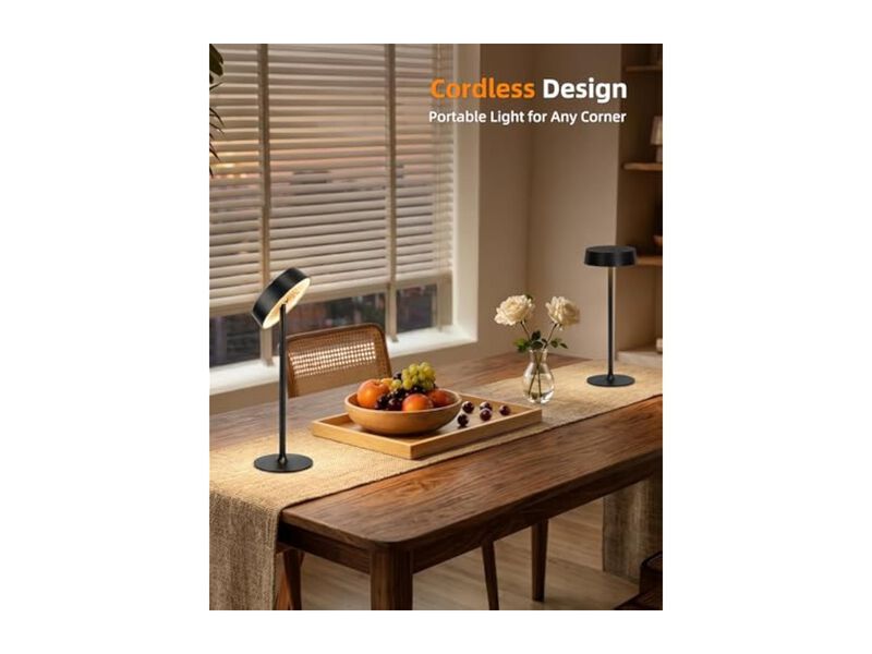 Rechargeable Cordless Waterproof 1 Pack Table Lamp For Patio Outdoor Dining Room image number 3